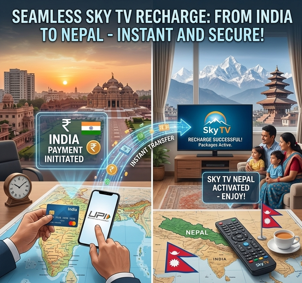 Nepal SKY TV online recharge from India